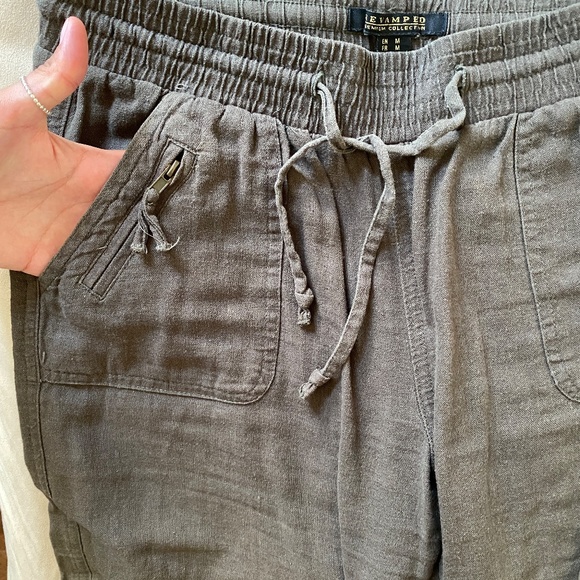 Khaki Linen Medium Lounge Joggers - Picture 4 of 8